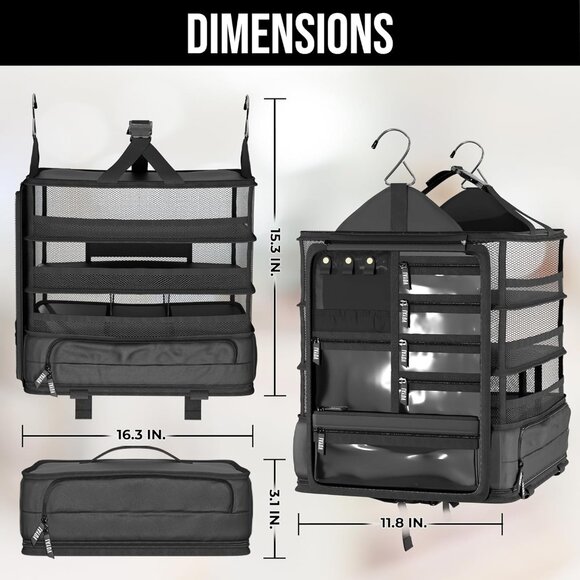 Hanging Suitcase Organizer, Carry on Closet Suitcase, Hanging Luggage Organizer - Picture 4 of 6